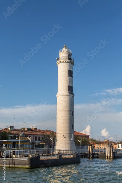 Obraz White Stone Lighthouse in Murano Under Blue Sky