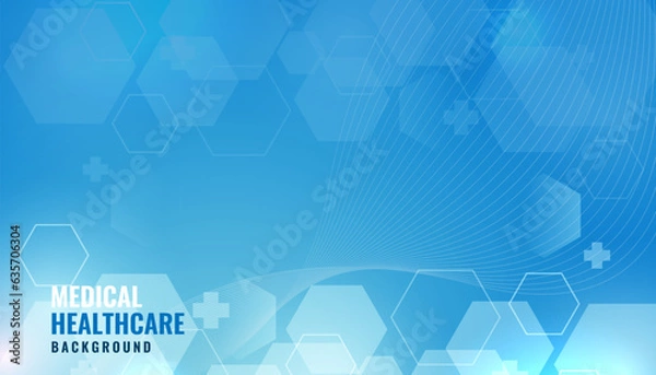 Fototapeta blue medical background with hexagonal shape