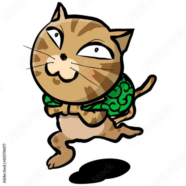 Fototapeta 盗みをして得意げに逃げる泥棒猫