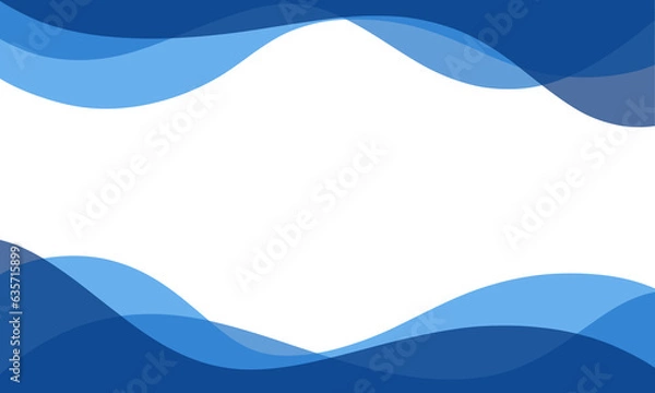 Fototapeta Abstract blue wave business card frame background 