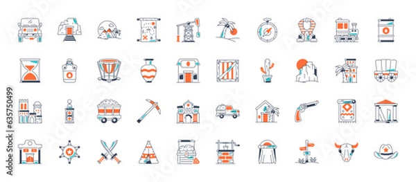 Fototapeta Set of desert Icon. Vector illustration Icons
