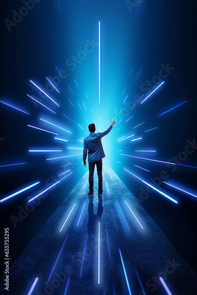 Fototapeta Digital Cyber World Technology Financial Business Grow Background