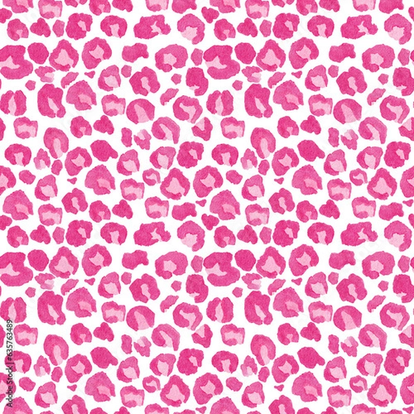 Fototapeta seamless pattern with pink leopard print