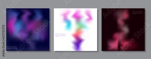 Fototapeta Colorful gradient background. A set of layouts for covers, banners, posters. Template for interior paintings, decorations and creative design. Color blur