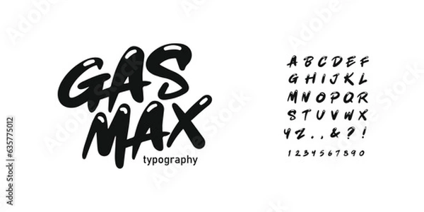 Obraz simple bold brush script font, with light effect, youth design style for logo and branding