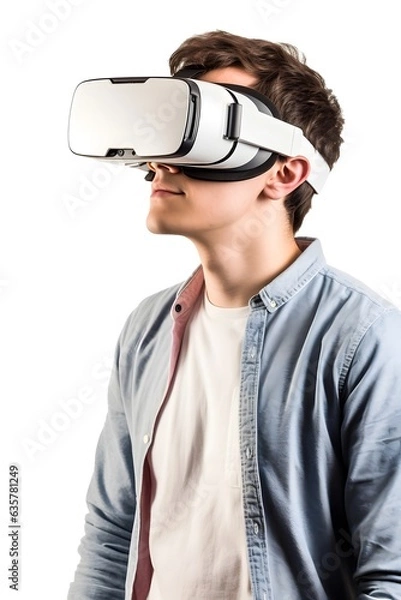 Obraz Man with Virtual Reality headset 