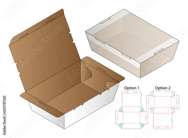 Obraz Box packaging die cut template design. 3d mock-up