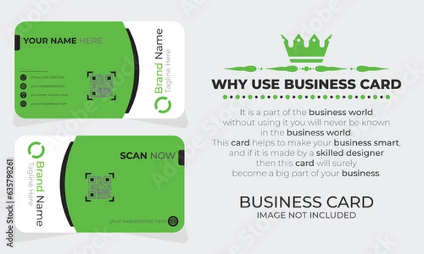 Fototapeta Simple Business Card Layout Business Card Layout with Gray Stripes, Modern Business Card - Creative and Clean Business Card Template. Double-sided creative business card template. Portrait and landsca