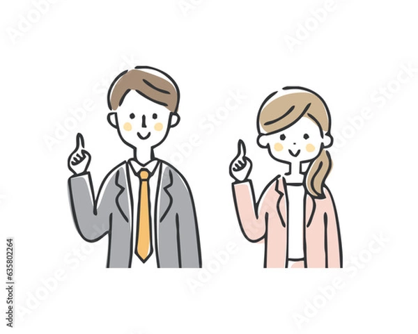 Fototapeta 指差しをするビジネスパーソンのイラスト