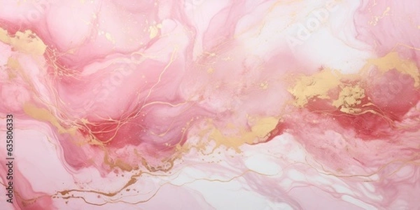 Fototapeta Luxury pink marble rose gold background. texture background design, generative ai