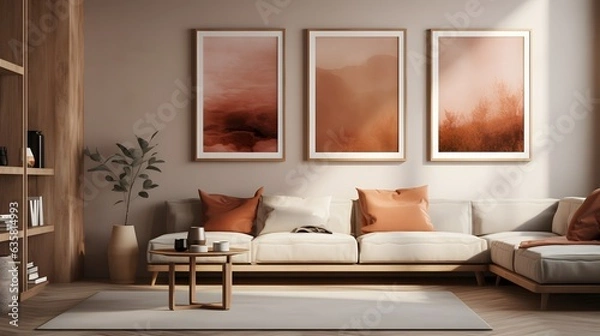 Fototapeta Virtual background with wall art