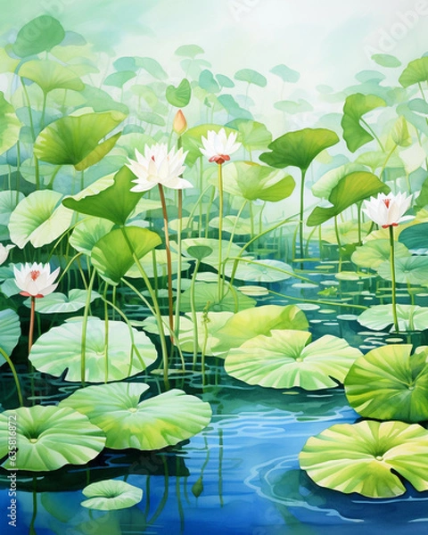 Obraz lotus watercolour background 
