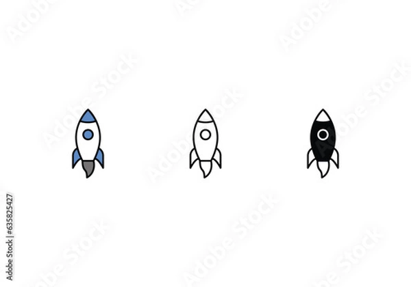 Obraz rocket icon vector stock illustration.