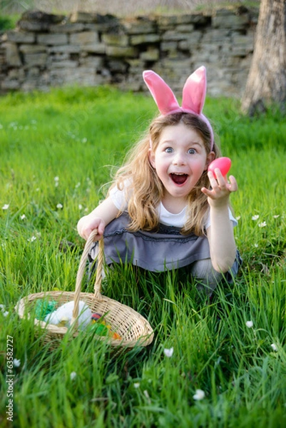 Obraz Mädchen sucht Ostereier