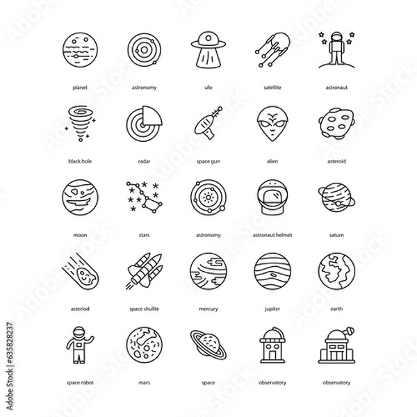 Obraz space related icon set