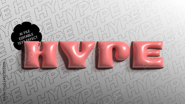 Obraz 3d inflate hype editable text effect