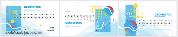 Fototapeta Abstract geometric banner. Set of Vector illustrations. Clean and trendy backgrounds