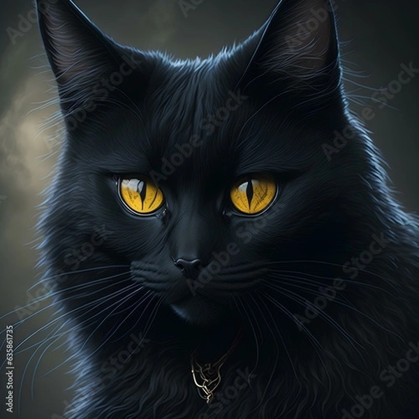 Obraz black cat portrait