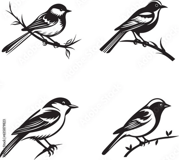 Obraz beautiful bird silhouette outlined drawing vector