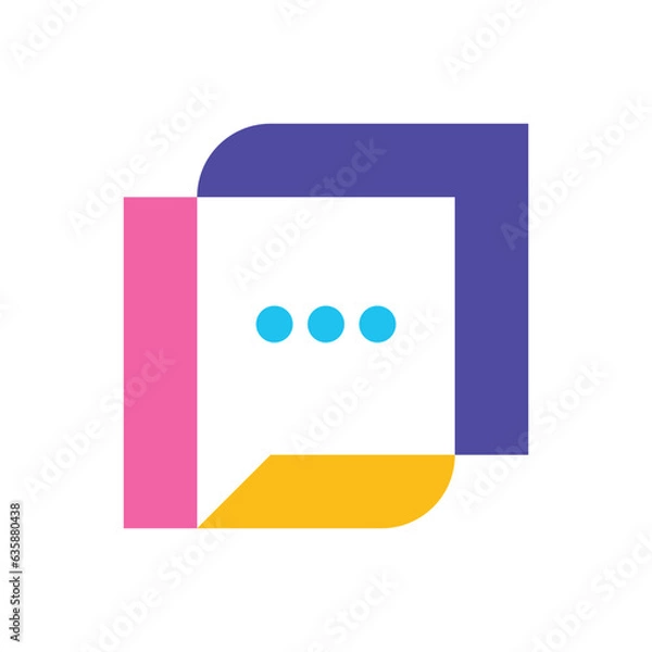 Obraz Chat Bubble Geometric Logo Icon Design Vector Template