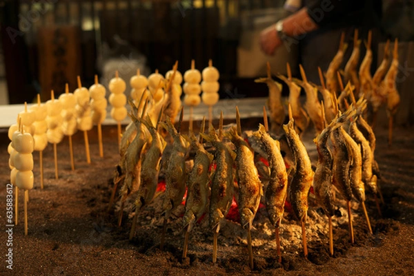 Fototapeta 川魚の炭火焼き