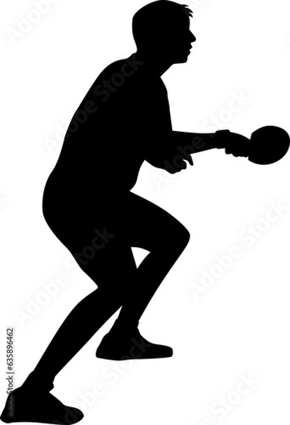 Fototapeta table tennis player silhouette
