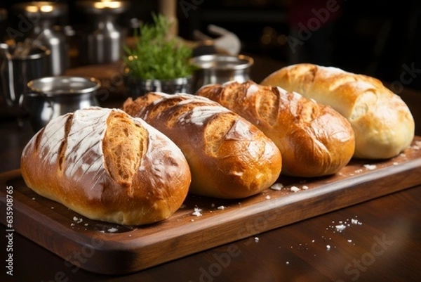 Fototapeta The process of making natural homemade bread with your own hands. Homemade bread at home