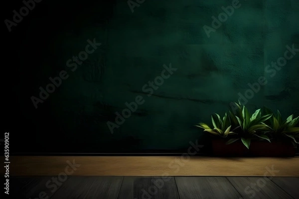 Obraz green wall background with plant