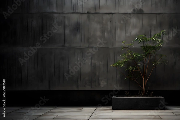 Obraz Tree in a vase, concrete wall background