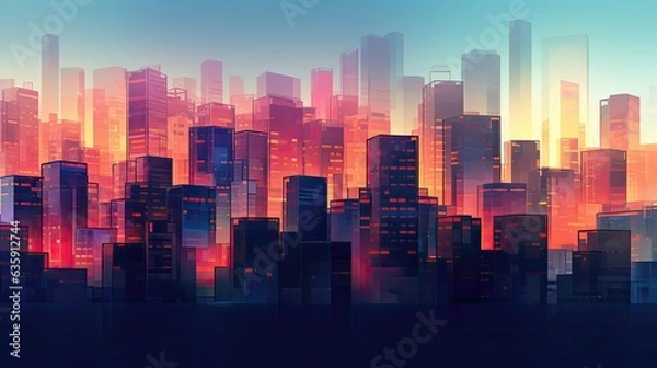 Fototapeta many building shapes background construction background