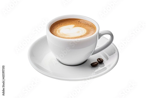 Fototapeta Coffee espresso isolated on white transparent background, shot on the professional macro lens PNG