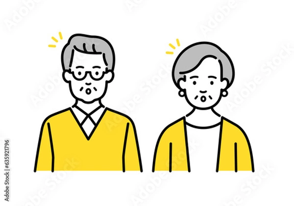 Obraz ひらめく高齢者の夫婦