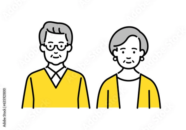 Obraz 仲の良い高齢者の夫婦