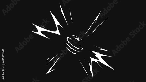 Fototapeta Vector moving flash graphic, comic force explosions or energy shaped graphic designs. Explosion effect followed by a flash in the form of movement, mango style. 