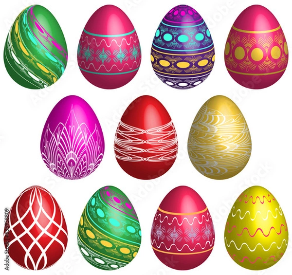 Obraz Easter eggs set transparent png