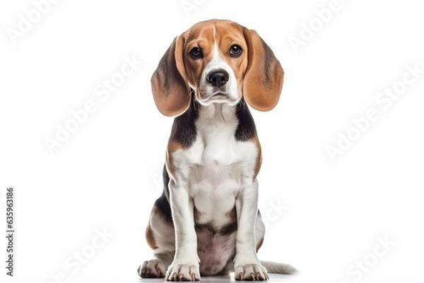 Fototapeta Beagle dog  isolated on white background.