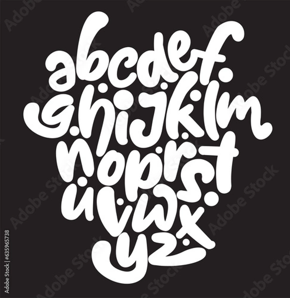 Obraz Vector hand drawn typeface in graffiti style.