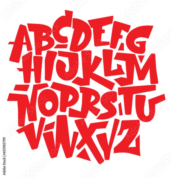 Obraz Vector hand drawn typeface in graffiti style