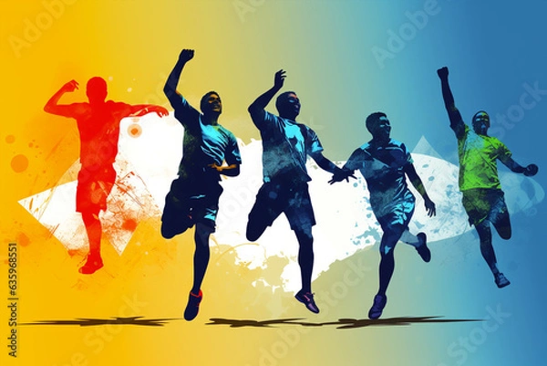 Fototapeta soccer player silhouettes