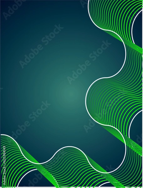 Fototapeta Abstract light speed motion effect, green light trail. Vector Illustration