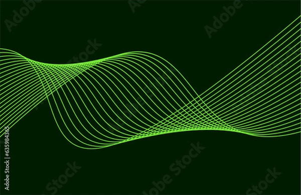 Fototapeta Abstract light speed motion effect, green light trail. Vector Illustration