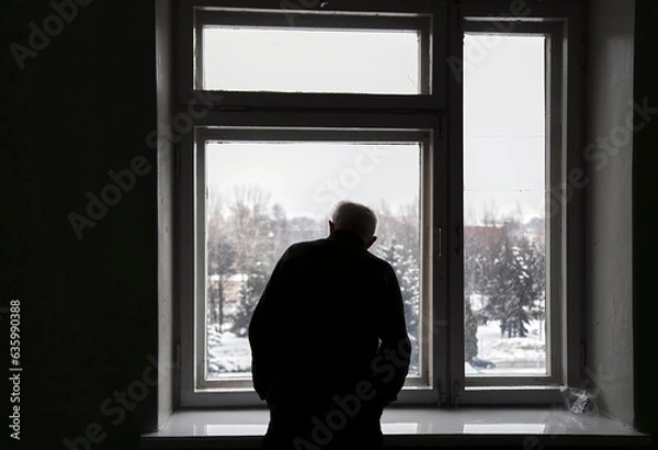 Fototapeta Blurry shadow in front of the window