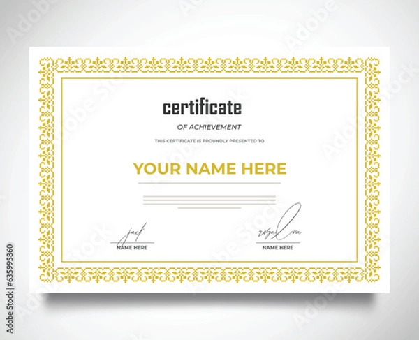 Obraz Free vector flat certificate template