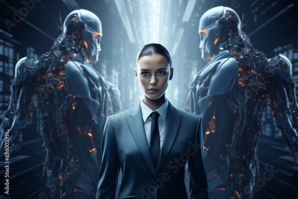 Fototapeta artificial intelligence and human body marketing concept 