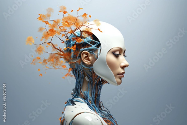 Fototapeta artificial intelligence and human body marketing concept 