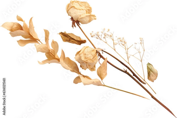Fototapeta Dried flower with dried leaves - Ready to use Premium PNG Cutout Isolated image