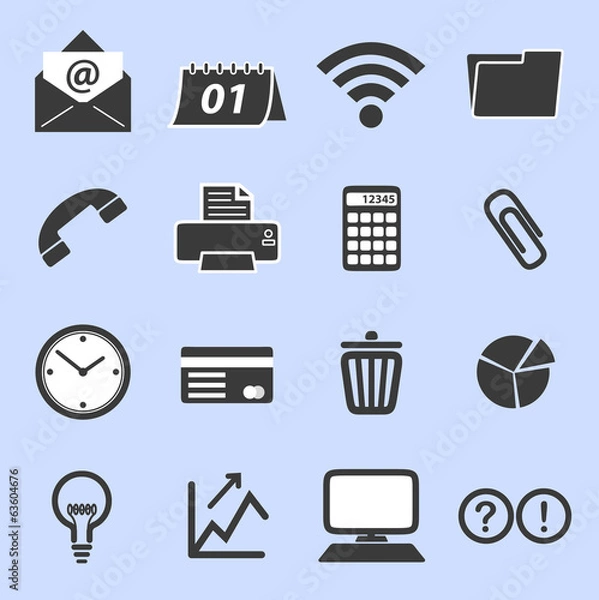 Fototapeta List of business related icons