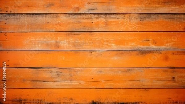 Fototapeta Close up of orange painted wooden Planks. Wooden Background Texture
