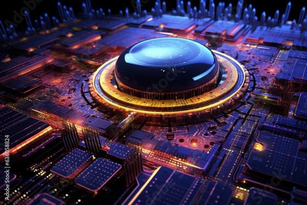 Fototapeta 3d quantum technology background