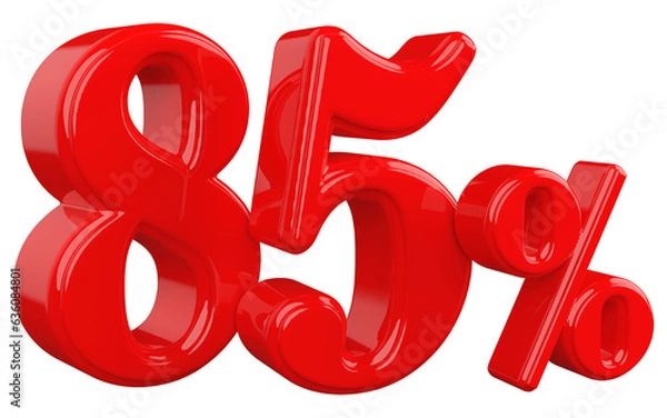 Obraz 85 percent off red 3d number render